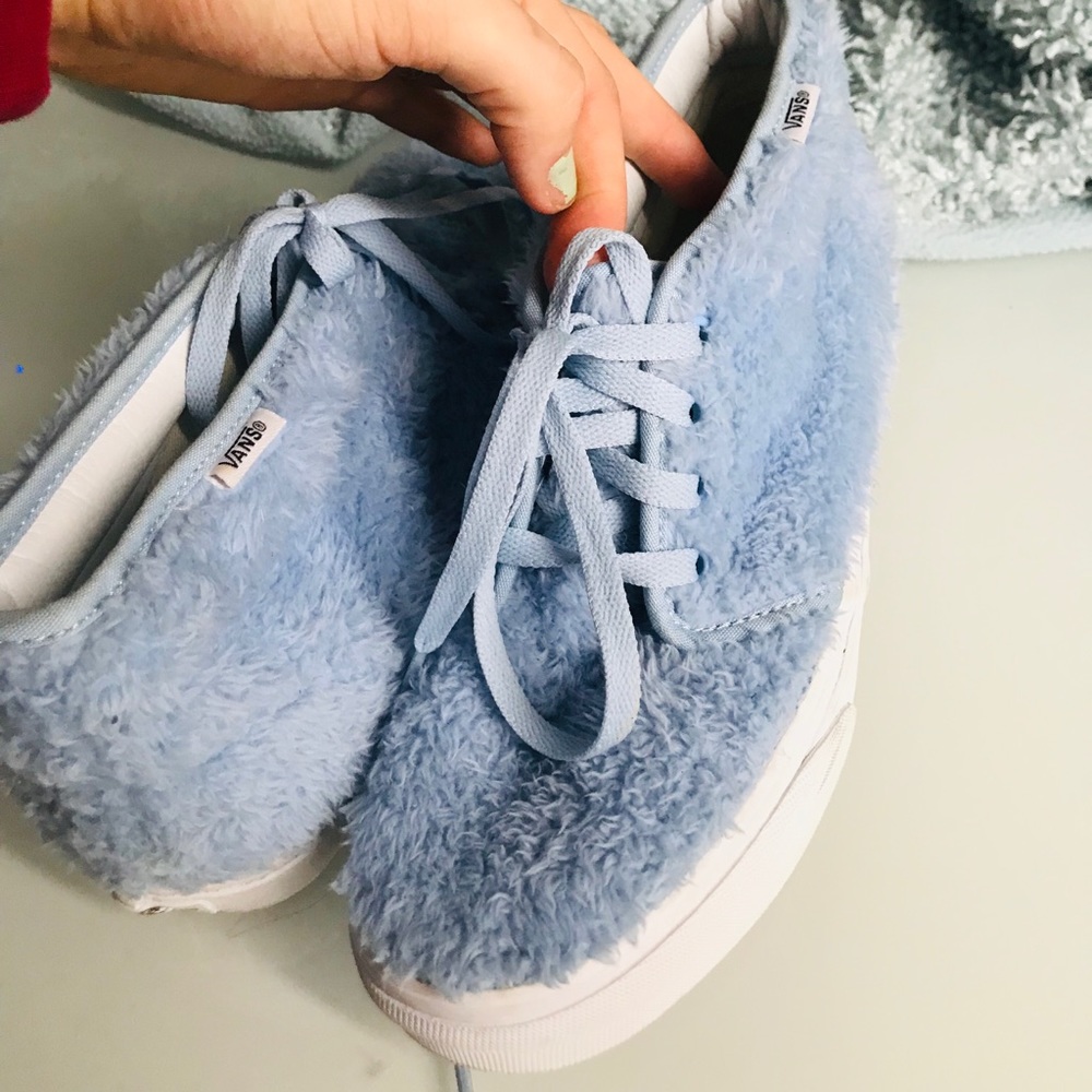Blue fuzzy vans